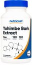 Nutricost Yohimbe Bark 추출물 450mg (9mg Yohimbine Alkaloids), 120 캡슐 - 추가 강도, 글루텐 무료, 비 GMO