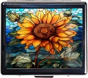 7 Days Chromed Shiny Silver Pill 주최자는 거울 내부에는 8 개의 분리형 Compartments Rectangle 7 Days Pill Box Pill Case (Sunflower Stained Glass)가 있습니다.