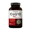 NatureBell CoQ10 400mg with Omega-3-240 캡슐 - 심장 및 에너지 건강 지원을위한 산화제 보충 - 셀룰러 에너지 * 지원 - 추가 강도 Coenzyme Q10
