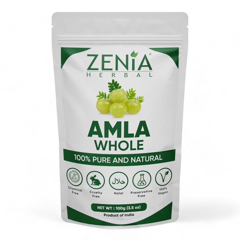100 그램 Zenia는 전체적인 Amla Gooseberry Ayurvedic 머리 처리를 말립니다