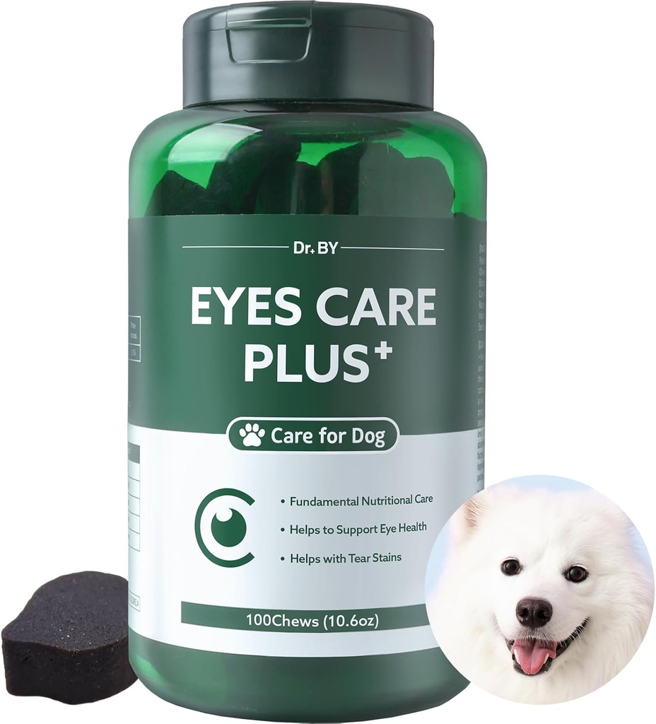 Dr.by Eyes Care Plus Dog Tear Stain Supplement Eye Drops for Dogs Eye Health Support with Milk Thistle Lutein Beta Carotene - 100 소프트 체스