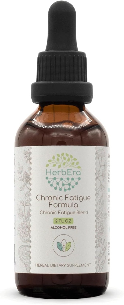 HerbEra Chronic 피로 공식 B60 알콜 자유로운 추출물 Tincture: Siberian Ginseng 뿌리, Ashwagandha 뿌리, Licorice 뿌리, Ginkgo Biloba 잎, Reishi 버섯. 만성 피로 혼합 2 Fl Oz