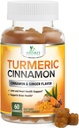 Turmeric Curcumin 보충교재 Gummies - 제일 흡수, 성격 Vegan 합동 지원, 비 GMO, 글루텐 자유로운, 맛있은 Cinnamon 풍미를 위한 까만 고추를 가진 95% Curcuminoids - 60 Gummies
