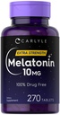 Carlyle Melatonin 10mg | 270 타블렛 | 채식주의, 비 GMO, 글루텐 프리 보충교재