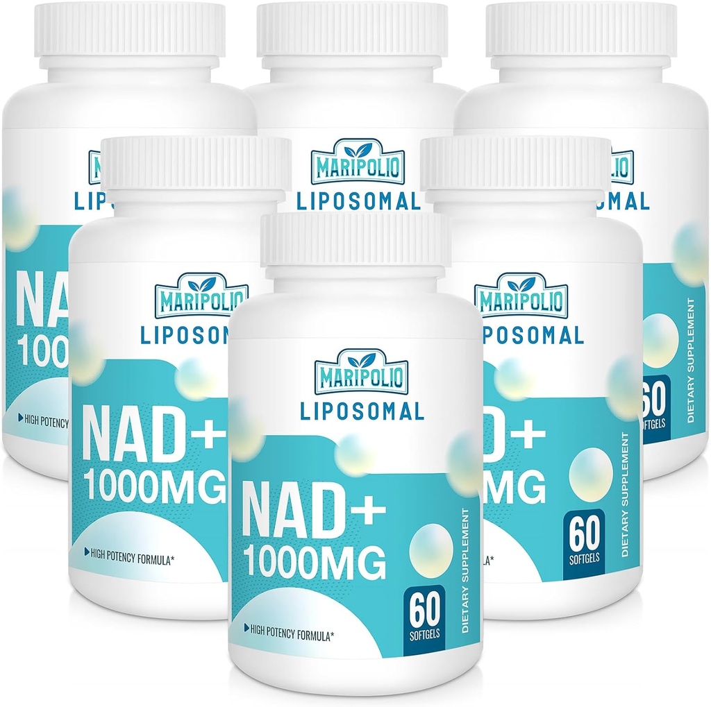 Liposomal NAD+ 보충교재 1000 mg | 가장 높은 NAD Pontecy | 최대 흡수 | 순수한 NAD 보충교재 | 에너지와 DNA 수선, 노후화, 뇌 기능 | 360 Softgels
