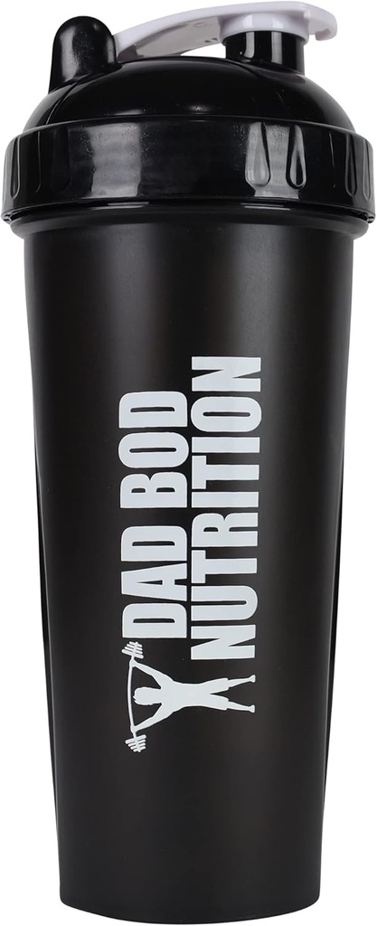 아빠 Bod 영양 재미 있는 단백질 셰이커 병 28 Ounce 물 컵 (검정 뚜껑)