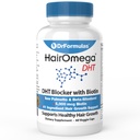 DrFormulas HairOmega DHT Blocker Biotin 5000 머리 성장 보충교재를 위한 mcg 비타민 | 여성과 남자를 위한 탈모 알약, 30 일 공급