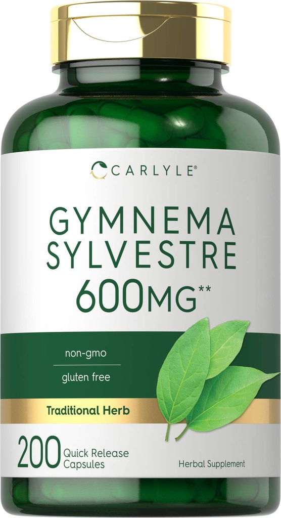 Carlyle Gymnema Sylvestre 캡슐 | 600mg | 200 개 | 비 GMO 및 글루텐 무료 보충