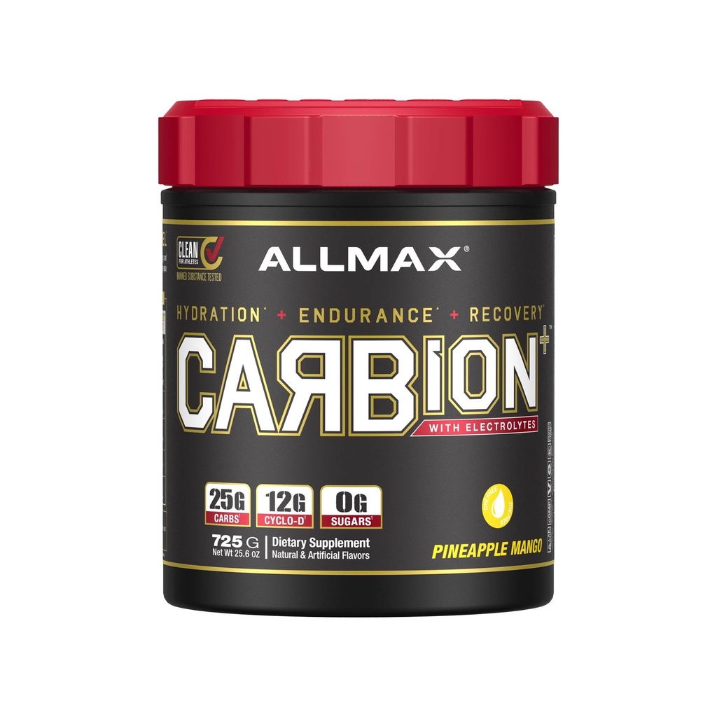 ALLMAX 영양 - CARBION+ 운동 Hydration 보충교재 분말 Electrolytes, 지원 내구시간, 회복, 및 운동 성과, 글루텐 자유로운과 Vegan, 파인애플 망고, 25의 서빙