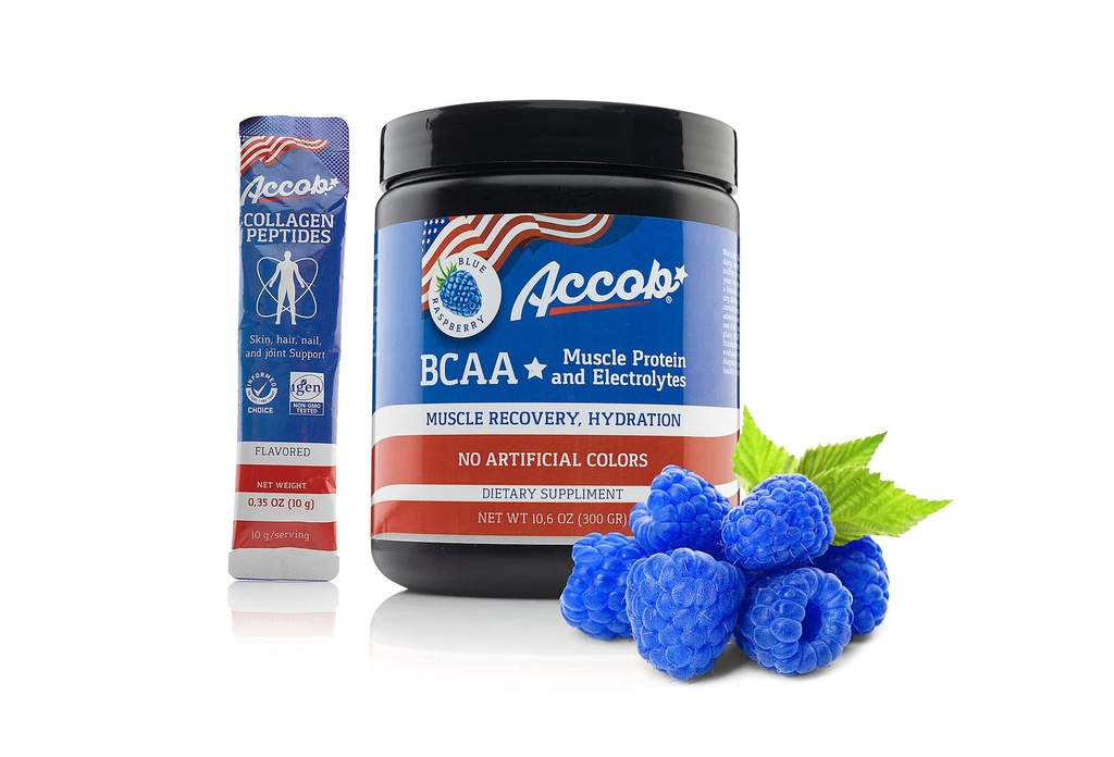 BCAA 분말 파란 라즈베리 전 또는 포스트 운동, 아미노산 + Electrolytes, 남자를 위한 7,2g BCCAs 및 여자 30는 교원질 펩티드의 +10g를 서빙합니다