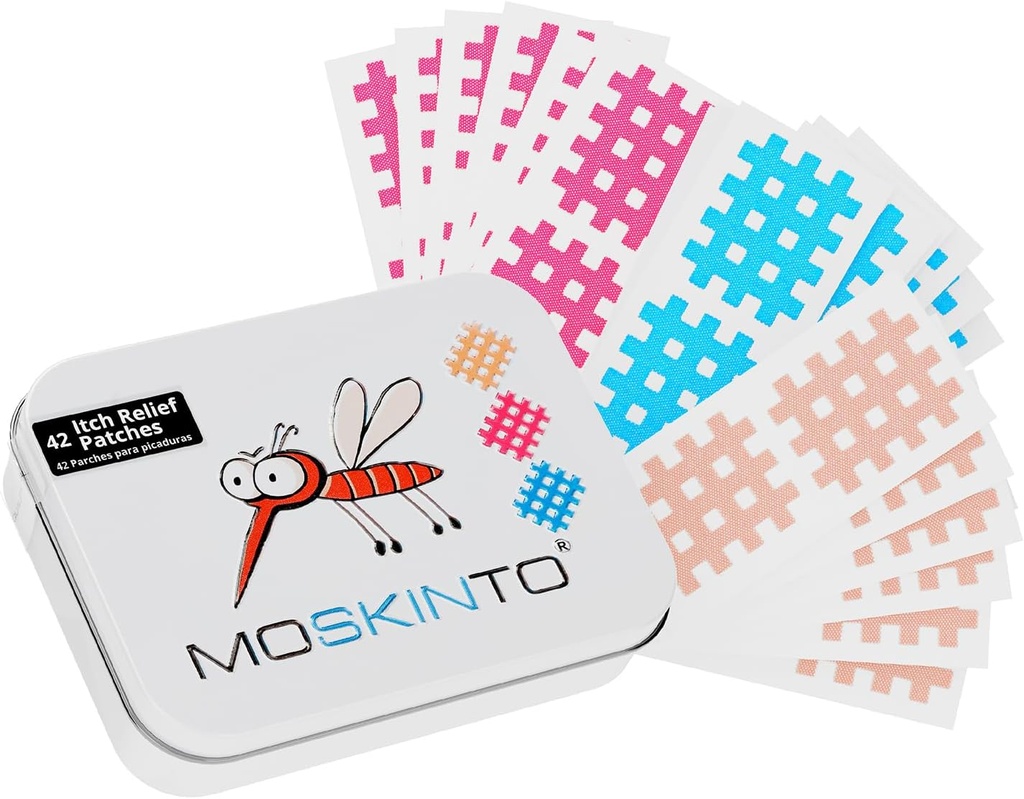 Moskinto 아이 & 성인, 버그 Bite 패치 Soothe Swelling & Itching, 안티 Itch 버그 Bite 구호, 흡입 도구 대안, 가족 팩, 42 카운트에 대한 Original Mosquito Itch 구호 패치
