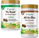 NaturVet All-in-One Dog Supplement - 공동 지원, Digestion, 피부, 코트 케어 - 120 Soft Chews & Dogs를위한 Scoot 없음 - 120 Soft Chews - 건강한 항문의 Gland & Bowel 기능 지원