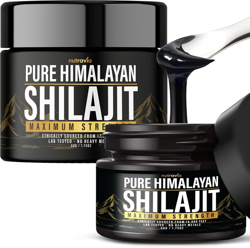 (2 팩) Shilajit 순수한 Himalayan 유기 수지 - 남자, 여자를 위한 자연적인 확실한 실험실에 의하여 시험되는 공식 - 85+ 추적 무기물 황금 급료 Shilajit 보충교재를 가진 600mg 최대 힘 없음