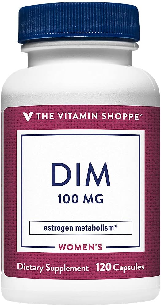 Bioperine Black Pepper Extract의 비타민 Shoppe DIM 100MG는 여성 건강 (120 캡슐)에 대한 에스트로겐 대사를 지원합니다.