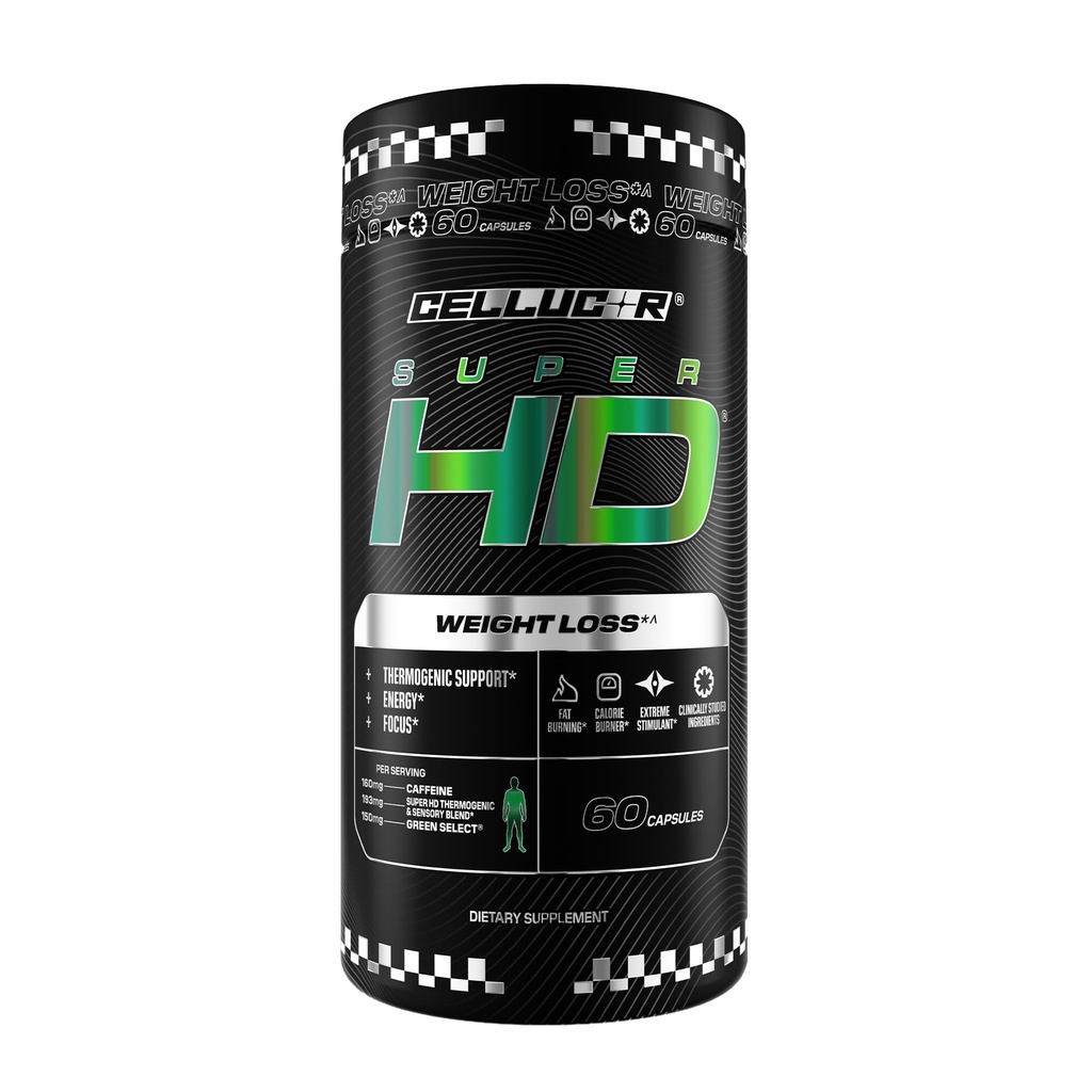 Cellucor SuperHD Thermogenic 뚱뚱한 가열기 체중 감소 보충교재, Appetite 억제제, & 에너지 승압기 Capsimax, 녹차 추출물, 160mg 카페인 & 60의 캡슐 (포장 May Vary)