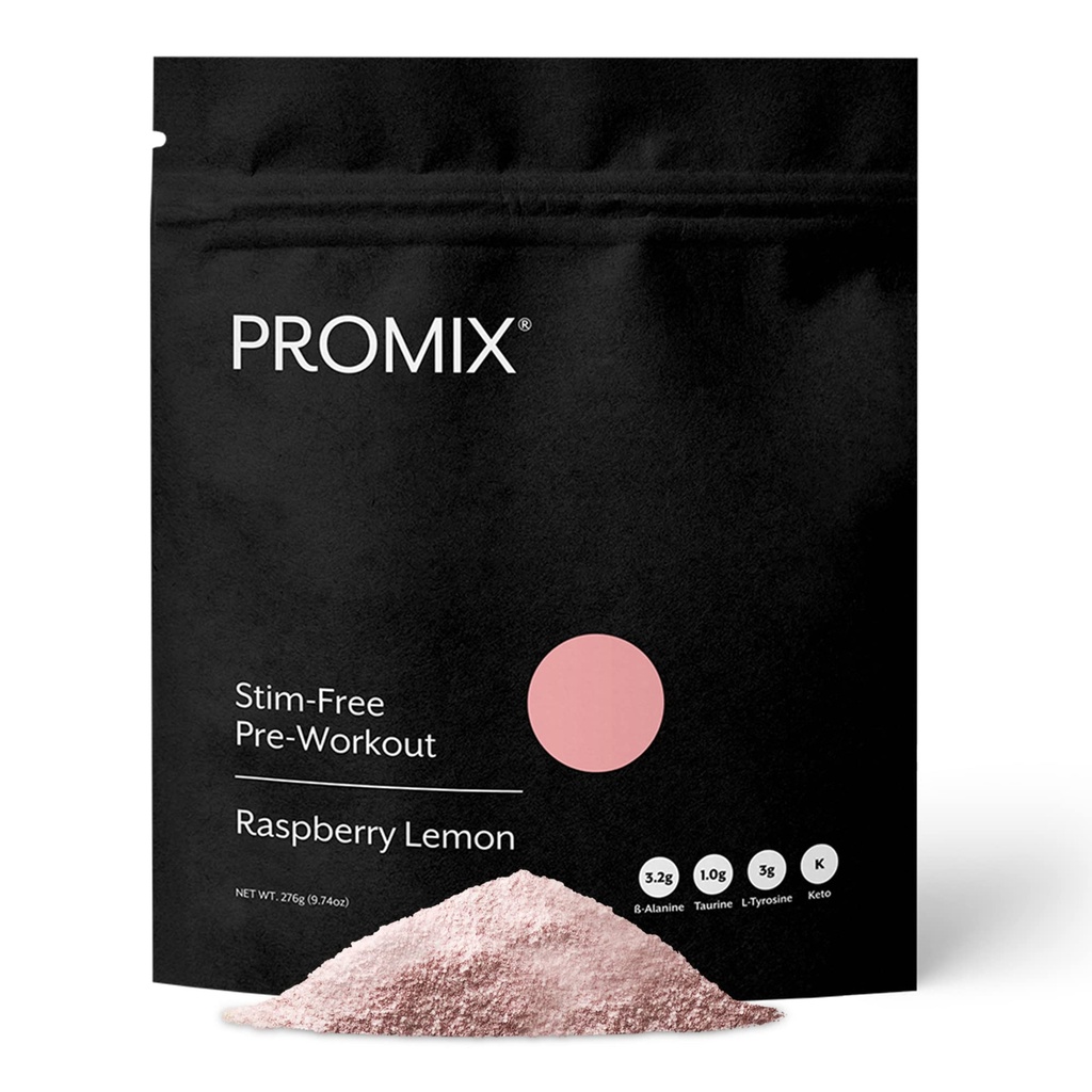 ProMix Nutrition Stim-Free Pre-Workout Powder, Raspberry Lemon - 274g - 초점, 에너지 및 성능 극대화 - 비타민 B12, 타우린, Beta-Alanine & L-Tyrosine - 30 서빙 (팩 1)
