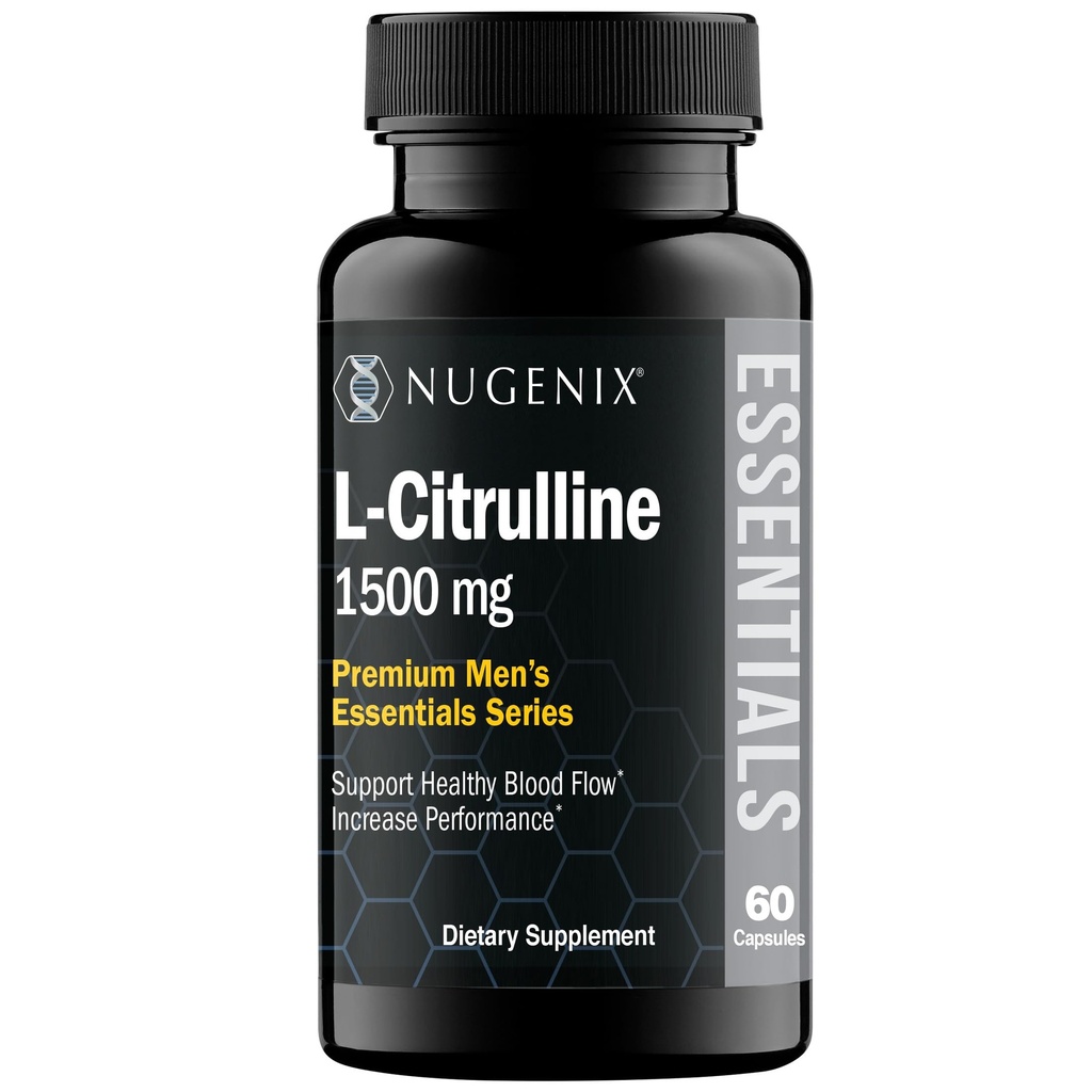 Nugenix Essentials L-Citrulline 강화 혈액 흐름 및 성능을위한 보충 - 1500 mg, 60 캡슐