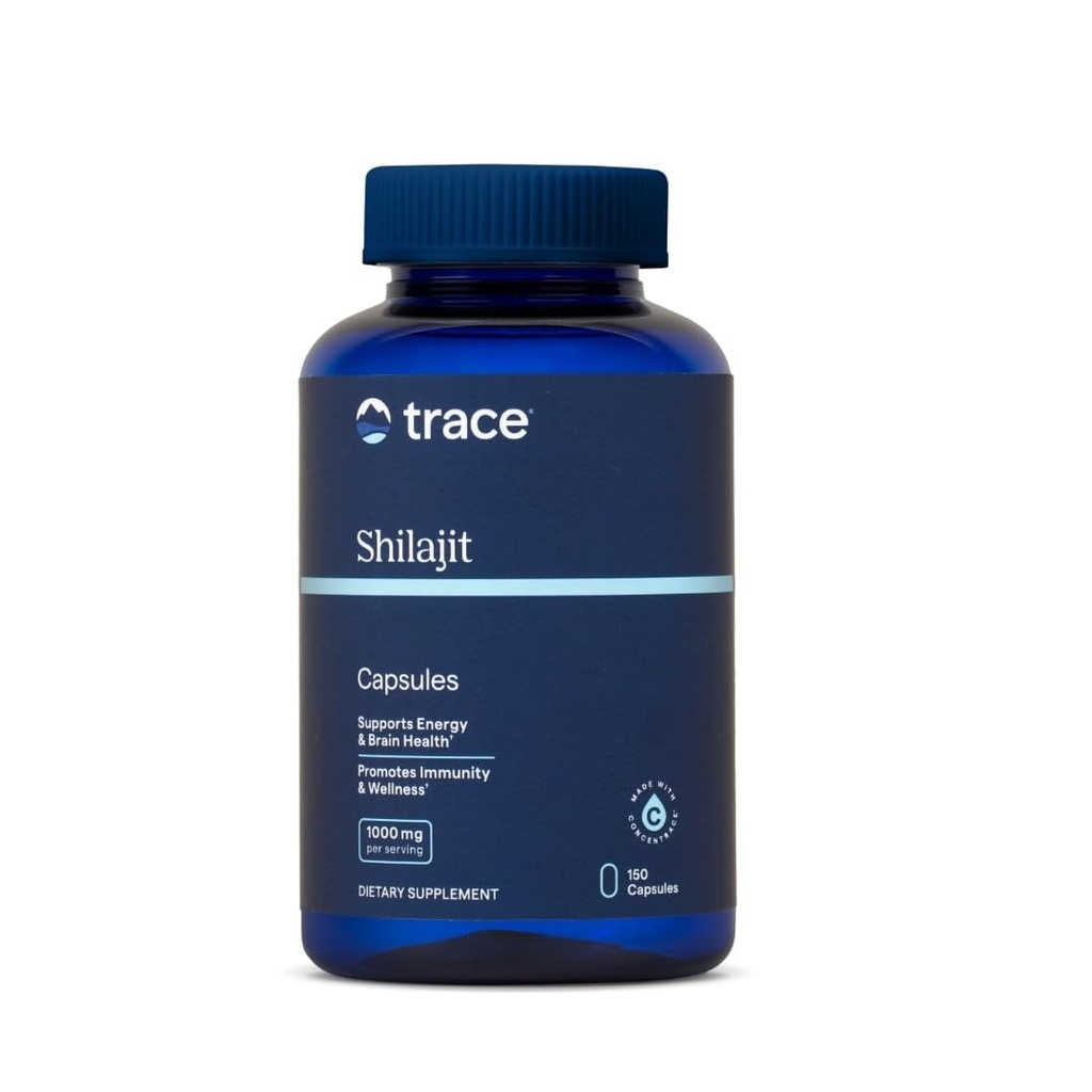 Trace Minerals Shilajit 캡슐 - 매일 웰빙을위한 Shilajit 보충 - 면역 지원 - 에너지, 두뇌 건강 및 소화 지원 - 150 카운트 (75 서빙)