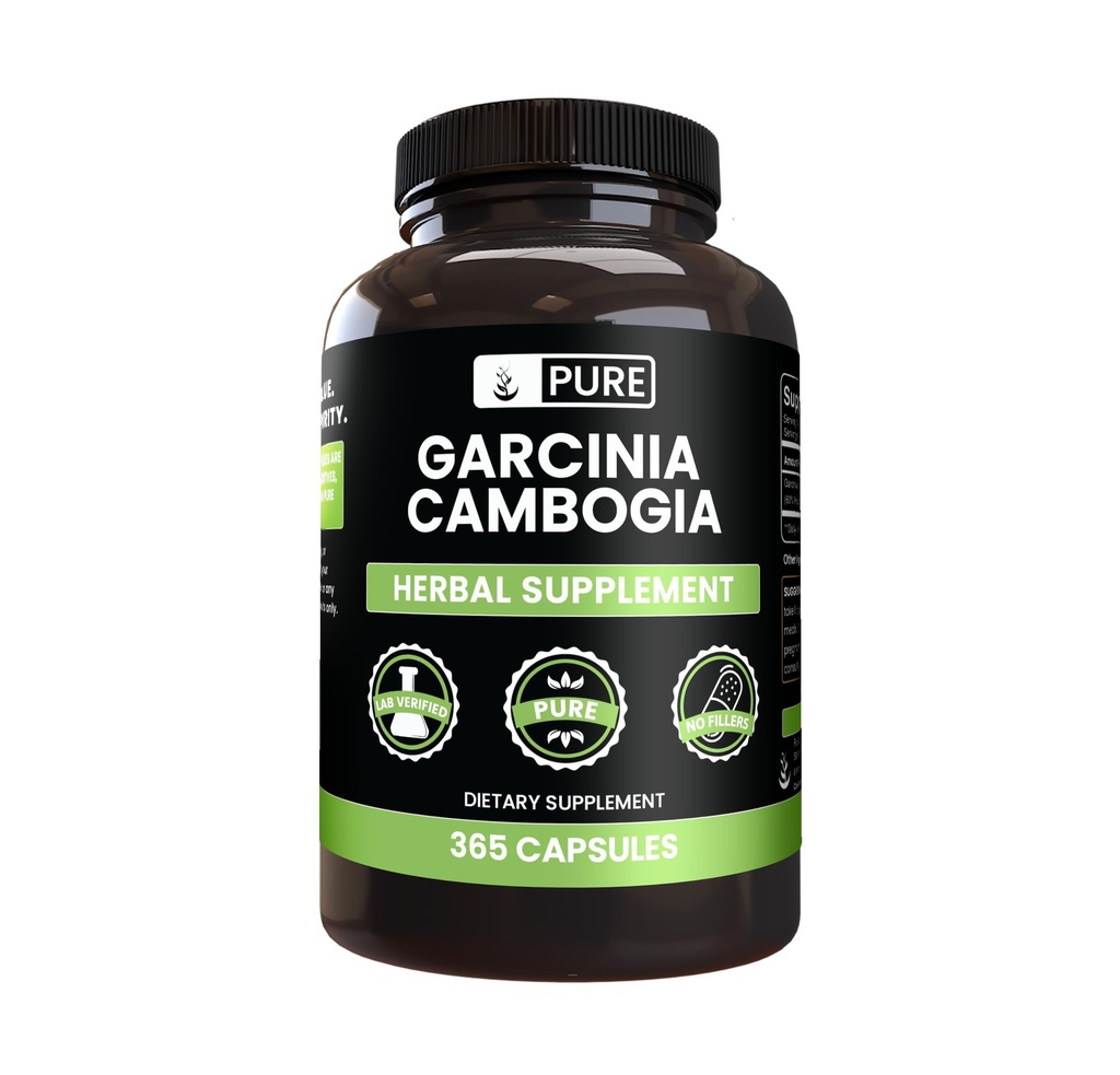 PURE ORIGINAL INGREDIENTS Garcinia Cambogia, 마그네슘 또는 쌀 필러 없음, 항상 순수, 실험실 검증 (365 개)