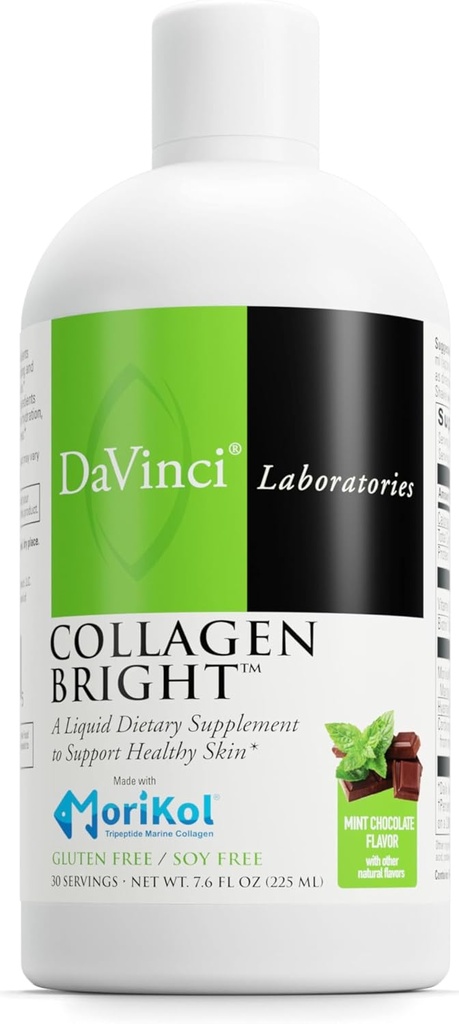 DAVINCI Laboratories - 교원질 밝은 - 건강한 피부를 지원하기 위하여 액체 규정식 보충교재 - 글루텐 자유로운, Soy 자유로운 - 민트 초콜렛 - 30의 서빙, 7.6 Fl Oz