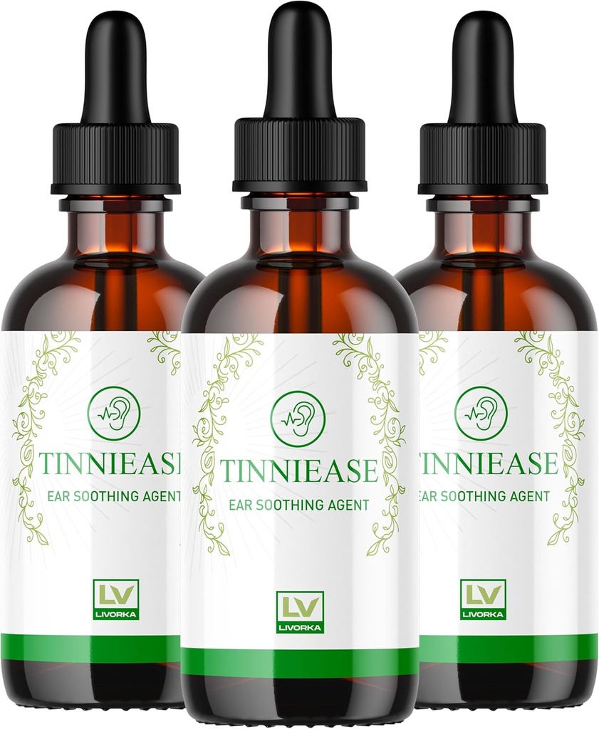 LIVORKA (3 팩) Tinniease Drops, Hearing Support, Tinni Ease Drops, Tinniease Ear Drops, 90 일 동안 3 병