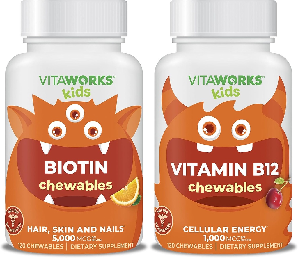 아이 Biotin 5000mcg Chewables + 비타민 B12 Chewables 뭉치