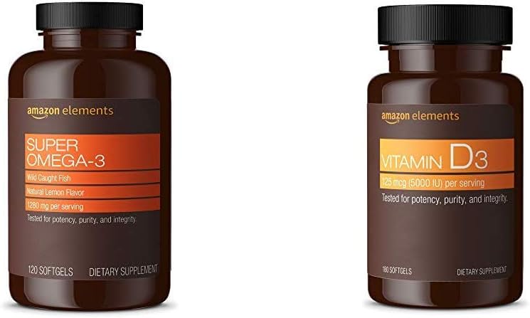 성분 자연적인 레몬 풍미 (120 조사)와 비타민 D3 (180 Softgels)를 가진 최고 Omega-3