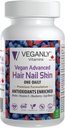 Vegan Advanced Hair Nail Skin One-Daily, 60 Veggie Caps - 산화 방지제 Enriched. 모발 개선, 피부 건강 개선 및 네일 건강 개선 - Biotin & Natural Superfood 기반 플랜트
