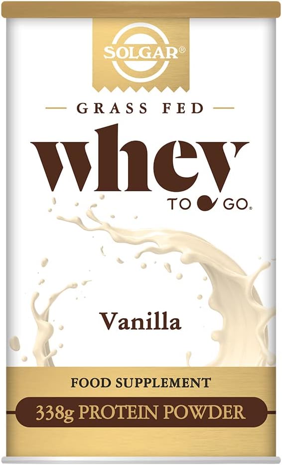 Solgar Grass Fed Whey to Go Protein Powder Vanilla, 11.9 oz - 뉴질랜드 소아에서 잔디 볶은 단백질 20g - 큰 타스팅 및 혼합 쉽게 - 힘 및 복구 지원 - 13 서빙