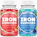 성인 & 아이 철 보충교재 딸기 블루베리 풍미를 위한 2 팩 철 Gummies
