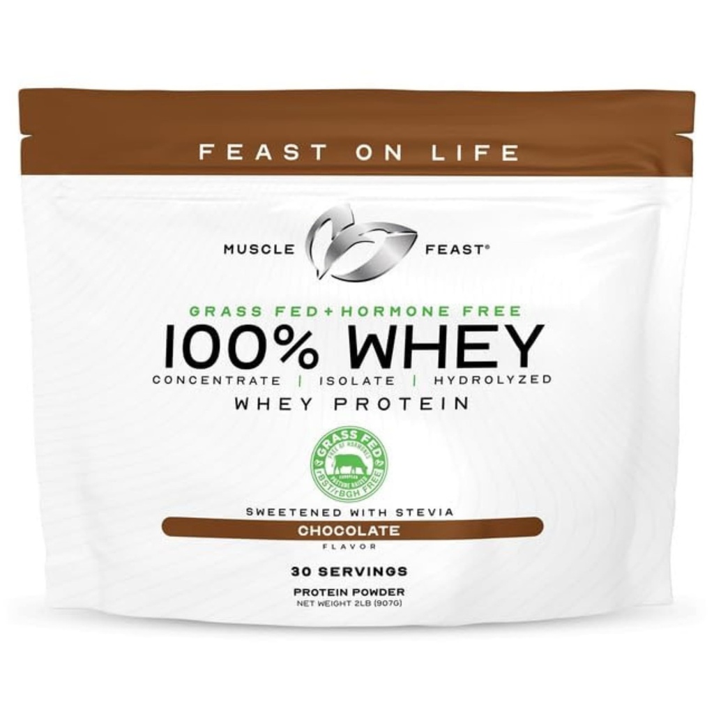 근육 Feast 100 % 잔디 Fed Whey Protein Powder, 모든 천연 호르몬 무료 Paure는 여성 및 남성 - Whey Concentrate, Isolate & Hydrolyzed Protein Powder Blend - 초콜릿, 2lb에 대한 Whey Protein Powder를 올렸습니다.