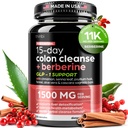 Berberine 1500mg을 사용한 고급 Ketogenic Colon Cleanse – 15 Day Parasite Detox for Men & Women – 급속한 변비 완화, Gut Health & Bloating Reduction을 위한 Senna 잎을 가진 여분 힘 공식