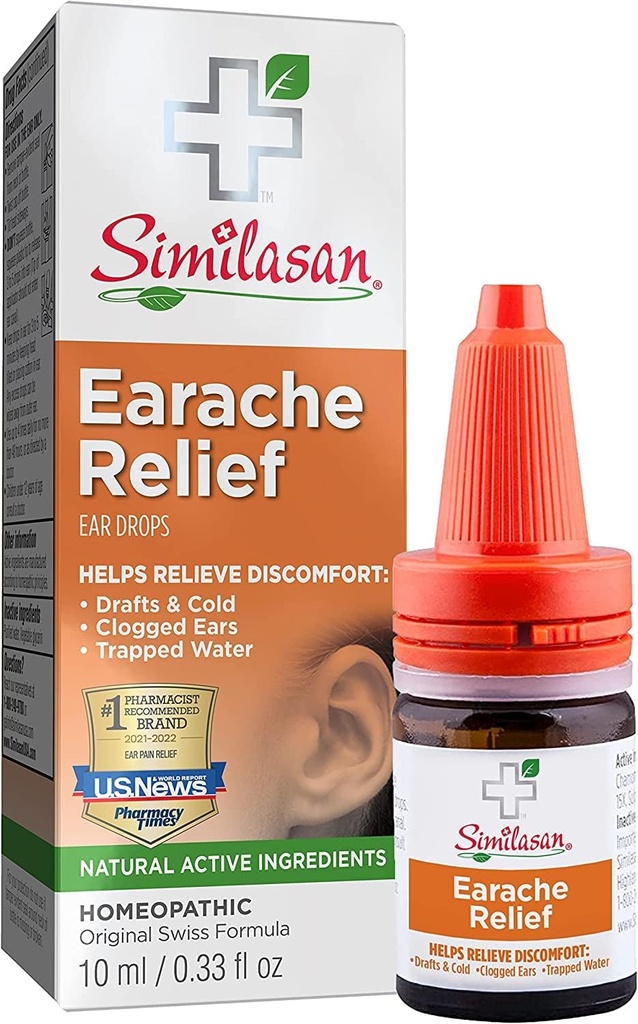 Similasan Earache 구호 귀 하락 10 mL (2 팩)