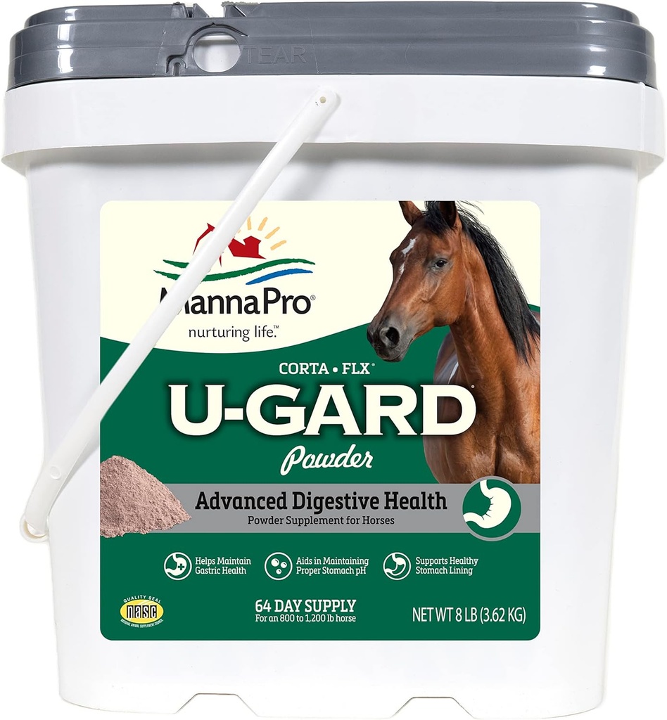 Corta-Flx U-Gard 분말, Gastric 건강을 유지하는 Equine 소화 보충교재, 도움은 Ulcer 형성, 말, 8 LB를 위한 보충교재를 막습니다
