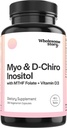 Myo-Inositol & D-Chiro Inositol 캡슐 MTHF, Folate, 비타민 D | Ovarian 기능, 호르몬 균형, & Homocysteine 수준에 대 한 지원 | 여성용 불임 보조 식품 | 360 Count 40:1 비율