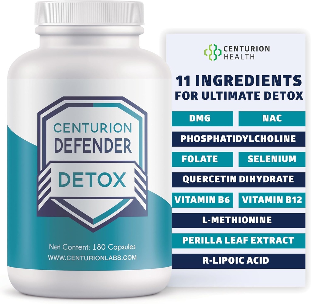 Centurion 수비수 Detox, Liver Cleanse Detox & 수선 수비수, 비타민 B6, Folate, L-Methionine 및 R-lipoic 산, 180 캡