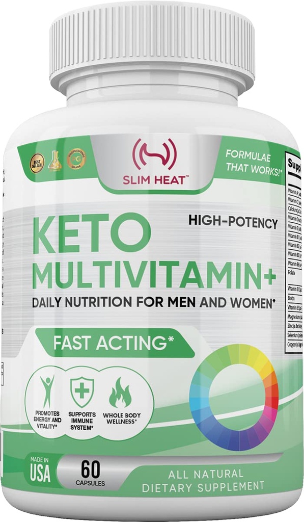여성과 남성을위한 Keto Multivitamin - 35 Potent, 순수한 성분 - 비타민 C, 비타민 D, 비타민 A, 비타민 E 및 아연 Immune 지원 - 비 GMO, 글루텐 무료, 설탕 무료, 모든 자연 - 30 일