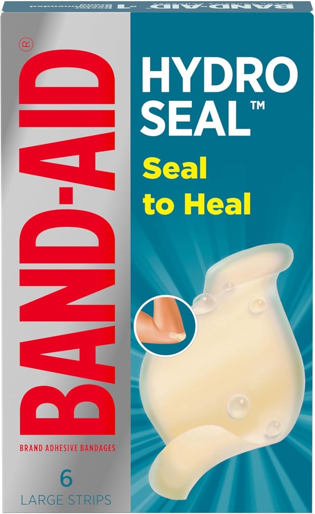 BAND-AID 상표 수력 물개 접착제 방수 붕대, 첫번째 원조 지원을 위한 큰 Hydrocolloid 젤 붕대, 커트 & 스크랩, FSA/HSA Eligible, 6개의 ct를 위한 더 나은 치유