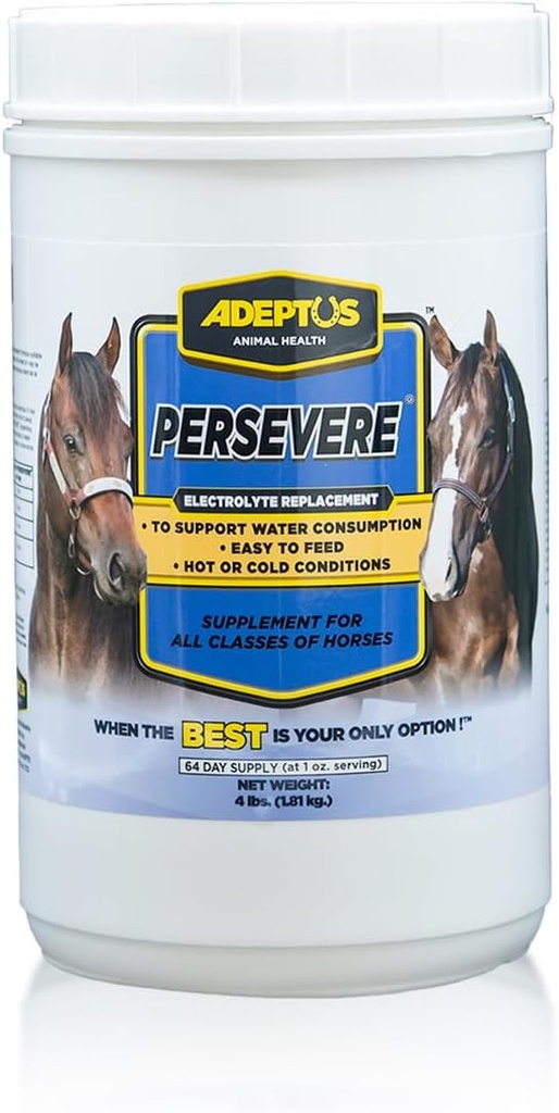 Adeptus 영양 Persevere 말의 모든 종류를 위한 전해질 보충교재, 지원 Hydration, 땀 보충을 위한 균형 잡힌 공식, Prebiotic 효모 기초, 쉬운 급식 분말, 4개 Lbs