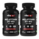Melatonin 20 mg - 240 빠른 용해 정제 - 약물 무료 - 천연 베리 맛 - 채식주의, 비 GMO, 글루텐 무료 240 개 (패키지 2)