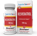 우수한 근원 Resveratrol 100 mg - 건강한 시효를 위한 규정식 보충교재 - 지원 뇌 & 심장 건강 - 비 GMO & 글루텐 자유로운 - 60 MicroLingual 즉시 녹은 정제