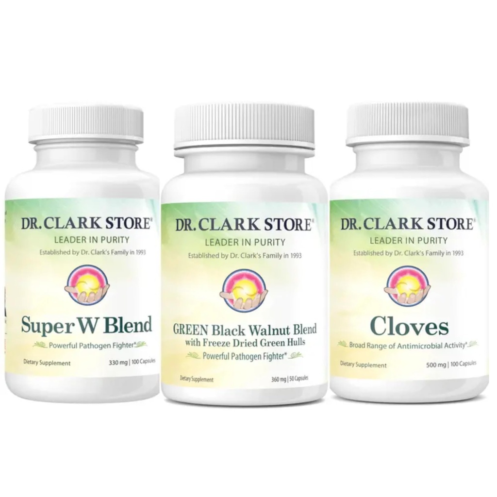 Clark Store Intestine Support & Cleanse Kit - Freeze-Dried Green Black Walnut Hulls, Wormwood 및 Cloves-Help는 최적의 Intestinal 기능을 유지합니다.
