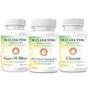 Clark Store Intestine Support & Cleanse Kit - Freeze-Dried Green Black Walnut Hulls, Wormwood 및 Cloves-Help는 최적의 Intestinal 기능을 유지합니다.