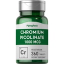 Piping Rock Chromium Picolinate 1000mcg | 360 정제 알약 | 채식주의, 비 GMO, 글루텐 무료 보충