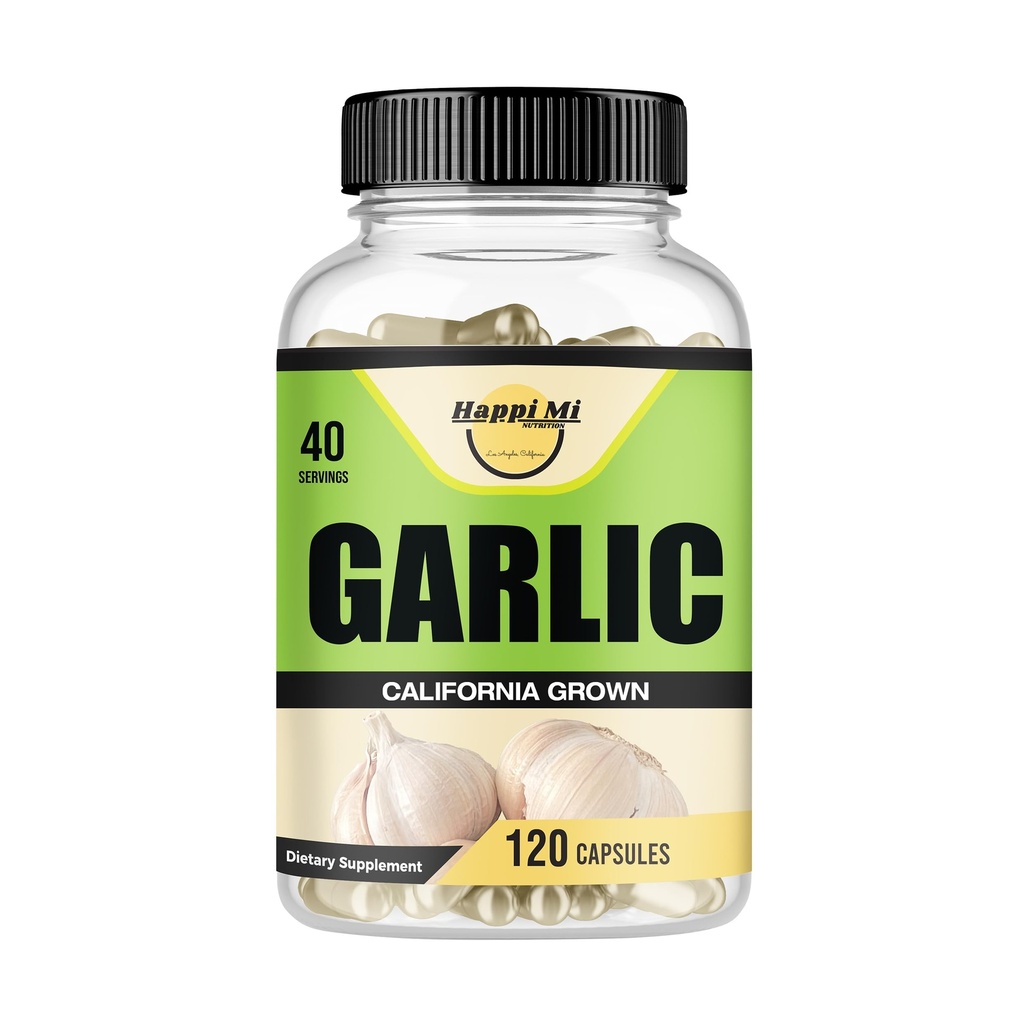 마늘 캡슐 2400mg - 유기 마늘 전구로 만든, 캘리포니아 미국 Grown - 자연 면역 지원 보충 40 일 공급