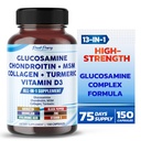 Glucosamine Chondroitin MSM Collagen Turmeric - 공동 건강 지원 - 미국에서 만든