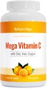 Nutri-Align Mega Vitamin C | 120 고강도 비타민 C 1000mg 캡슐 - 비타민 C 및 아연, 철 및 구리 보충 | VIT C 보충제 | 글루텐 & 설탕 무료 | 강력한 산화 방지제