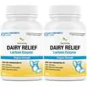 Puregen Labs Dairy Relief Natural Fast Acting Lactase Enzyme 3000 FCC, Lactose Intolerance Pills | 2 팩 - 180 캡슐 총