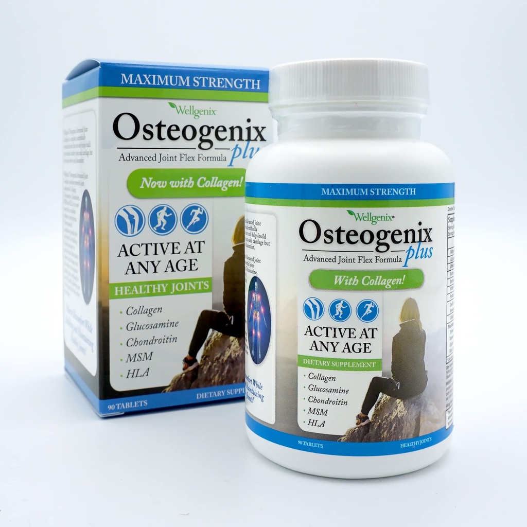Wellgenix Osteogenix 진보된 합동 코드 공식 (90 Ct) - 교원질 II, 글루코사민, Chondroitin, MSM & HLA를 가진 무릎 보충교재 - 윤활 & Men & Women를 위한 Discomfort 지원 정제