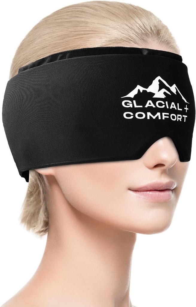 Glacial Comfort Migraine Relief Cap - 두통 구호, 조절 가능 & 재사용 가능, 자유롭고, 무취, 비독성, 모든 헤드 크기, 어머니의 날 선물 아이디어에 대한 편안한 적합.